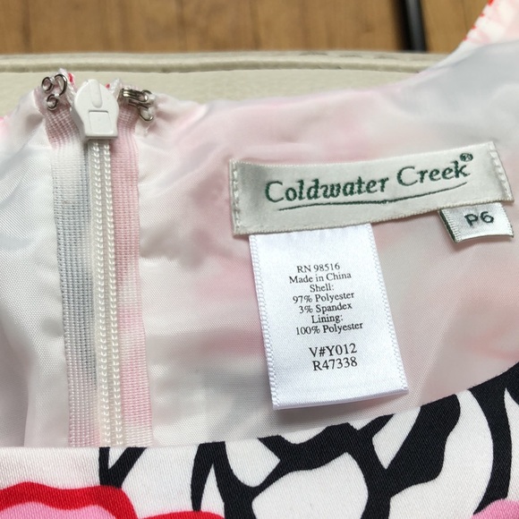 Coldwater Creek midi red/pink/white floral print - Picture 8 of 8